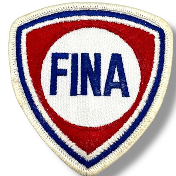 Vintage Fina Patch Badge Crest Oil Gas Garage Service Station hotrod retro - Picture 1 of 4